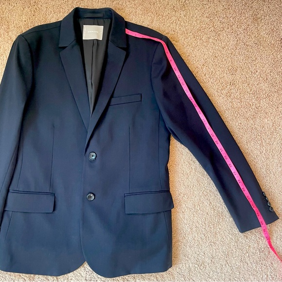 Everlane Men's Navy Blue Single Breasted Wool Blazer Coat Suit Jacket Size 40 - Picture 14 of 16